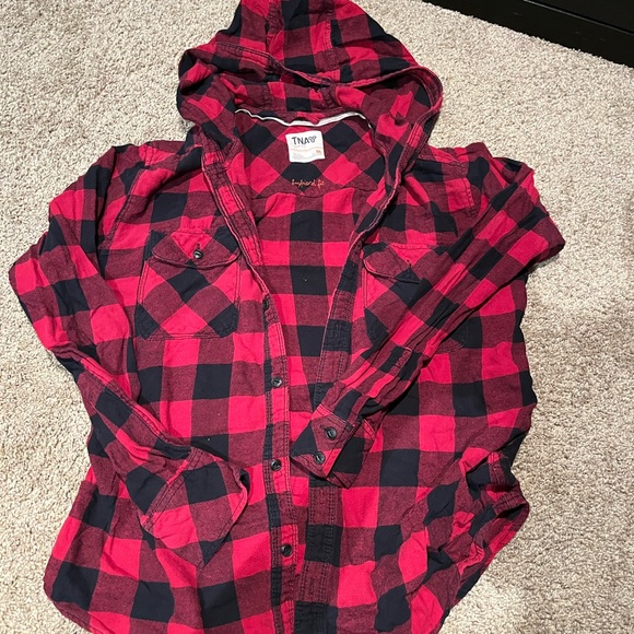 Plaid TNA button up - Picture 2 of 4